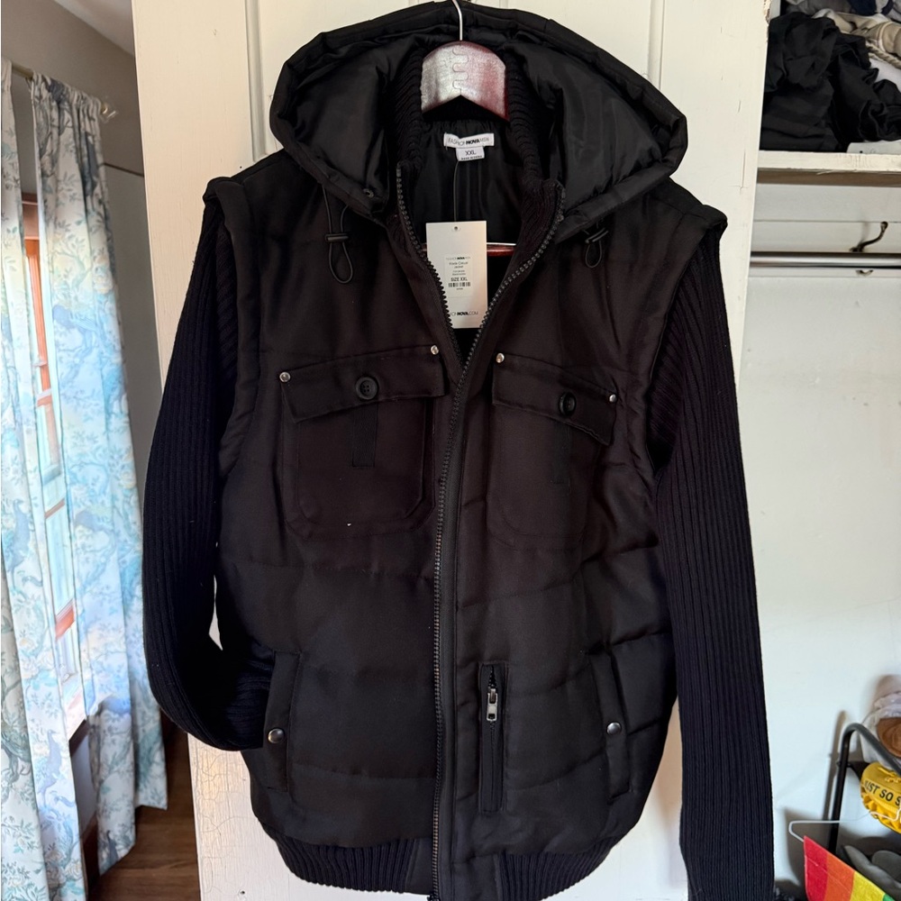 Fashion Nova Black Puffer Jacket with Hood